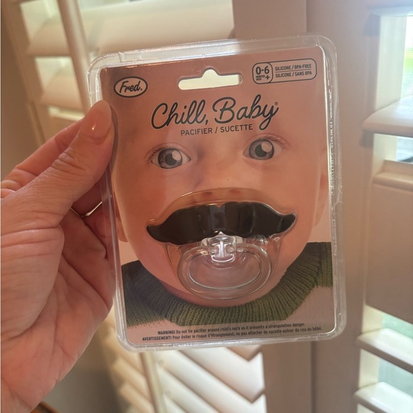 Fred Baby Pacifier with Mustache Design - Picture 1 of 2